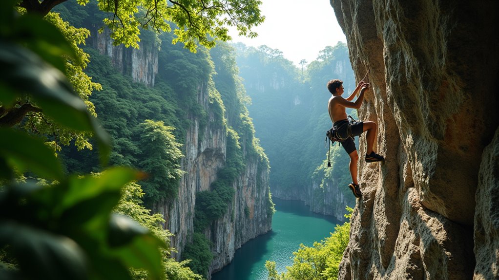 abandoned granite quarry climbing