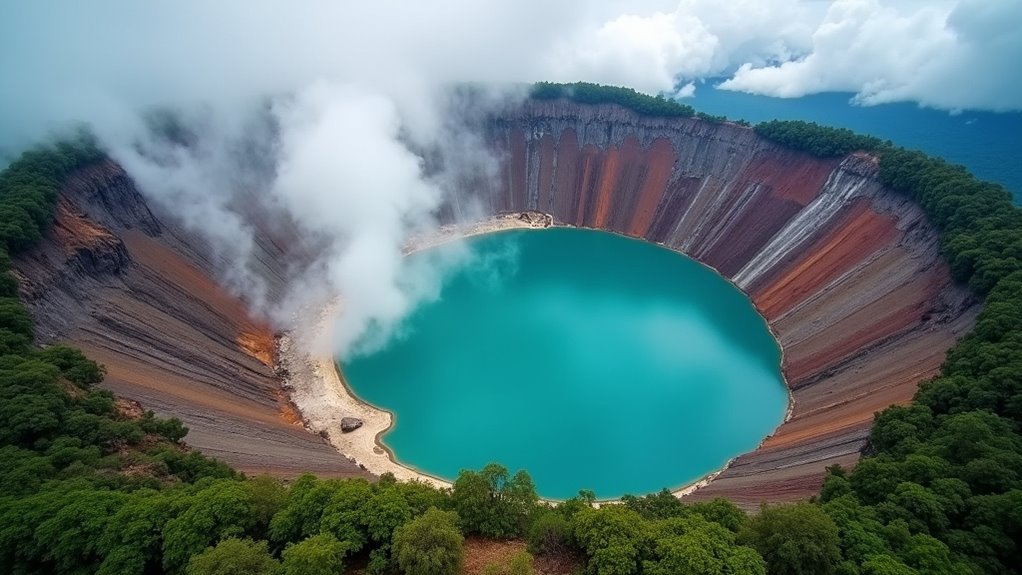 active crater with hyperacidic lake