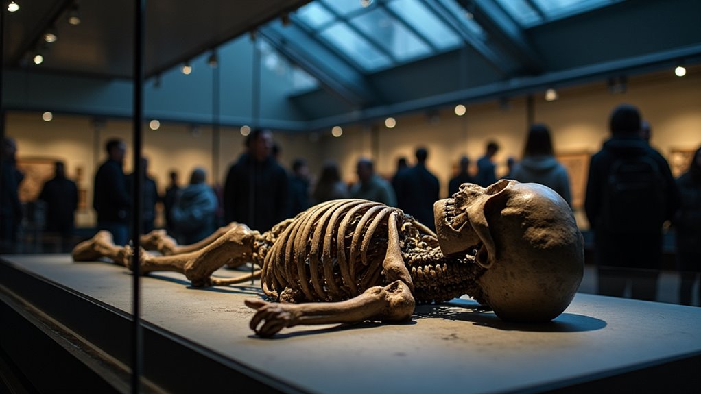 ancient bog body display