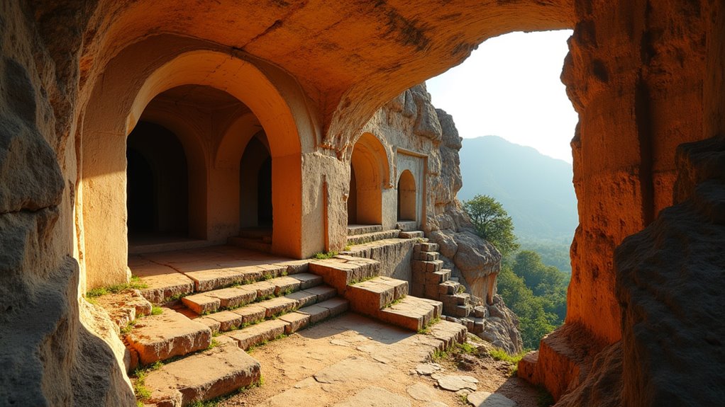 ancient buddhist rock cut caves
