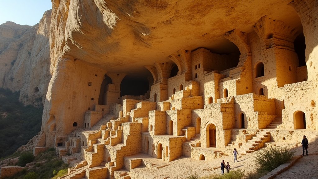 ancient cliffside cave city