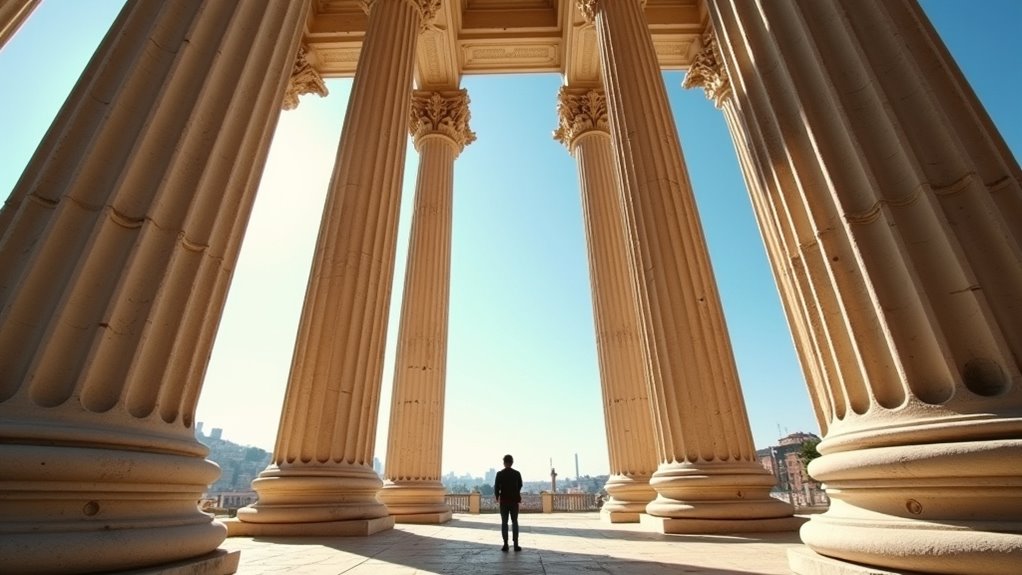 ancient columns at basilica