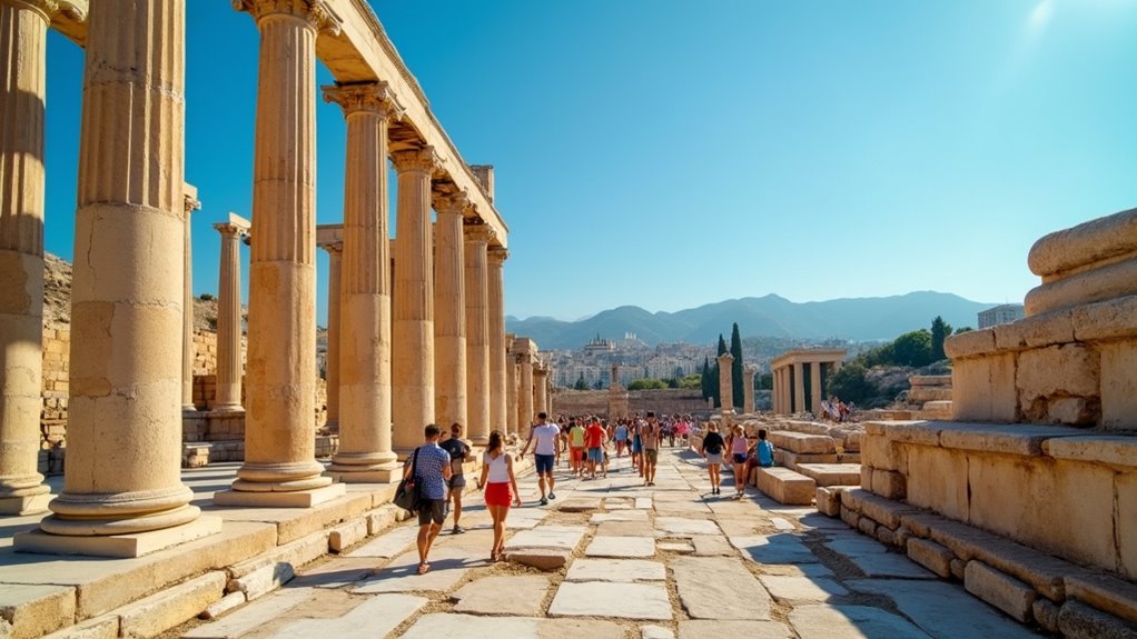 ancient library with corinthian columns