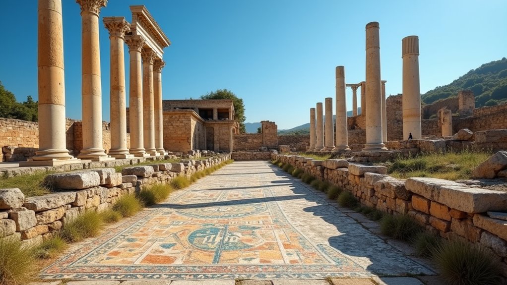 ancient mosaics and tombs