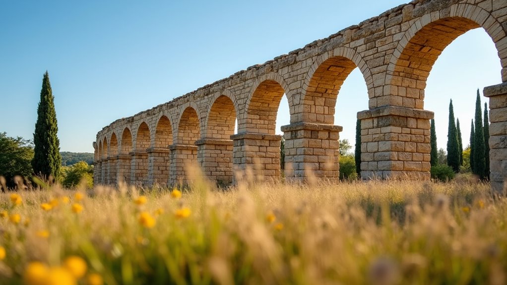 ancient ottoman aqueduct remnants