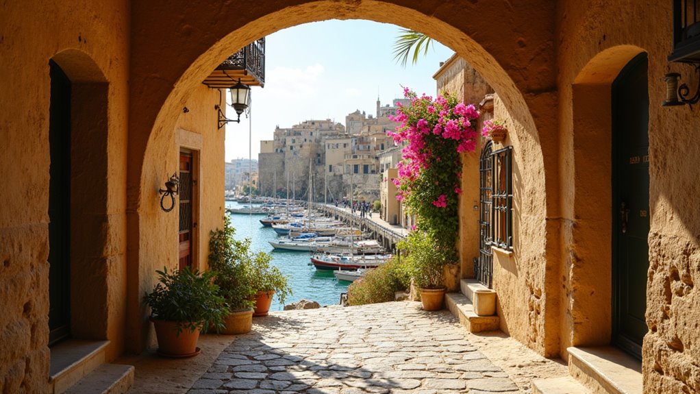 ancient port with vibrant art