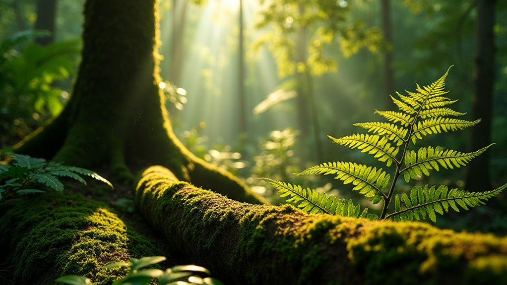 ancient rainforest with wildlife