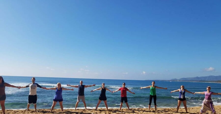 At the Kauai Shores Hotel: Kauai Yoga on the Beach Class