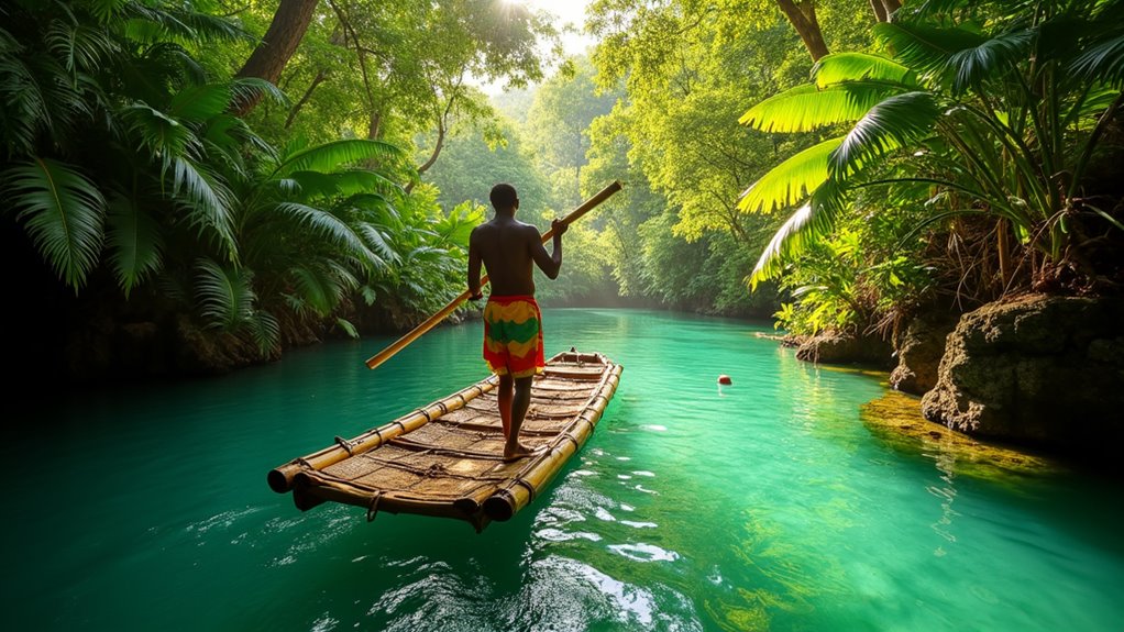bamboo raft river adventure
