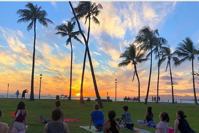 Beach Yoga on Waikiki with Diamondhead Backdrop - The Sum Up