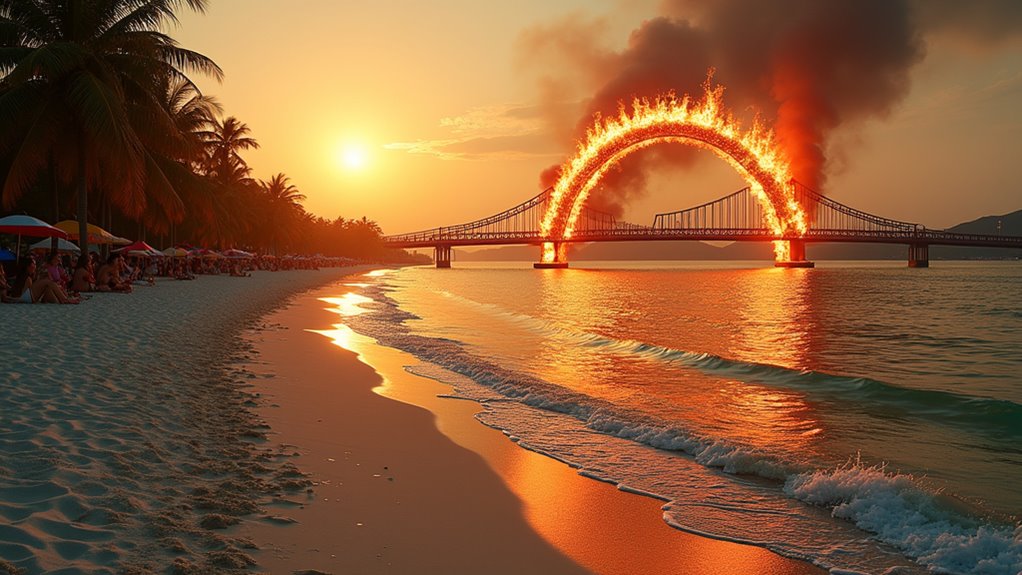 beach fire lanterns relaxation