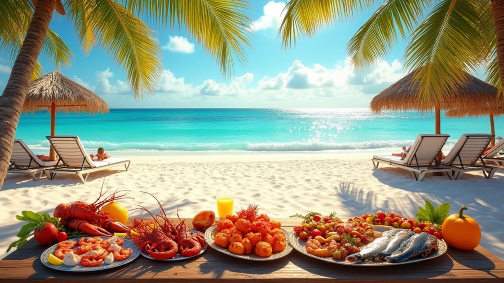 beachside seafood and surfing