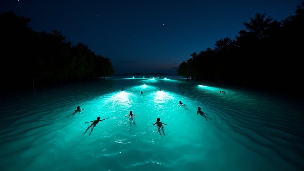 bioluminescent lagoon night swim