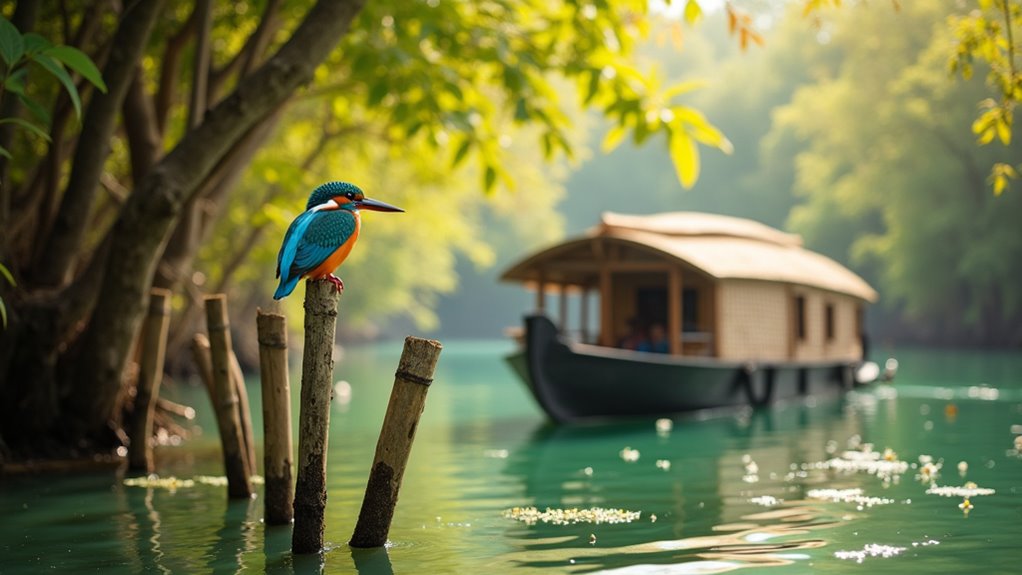 birdwatching at kumarakom sanctuary