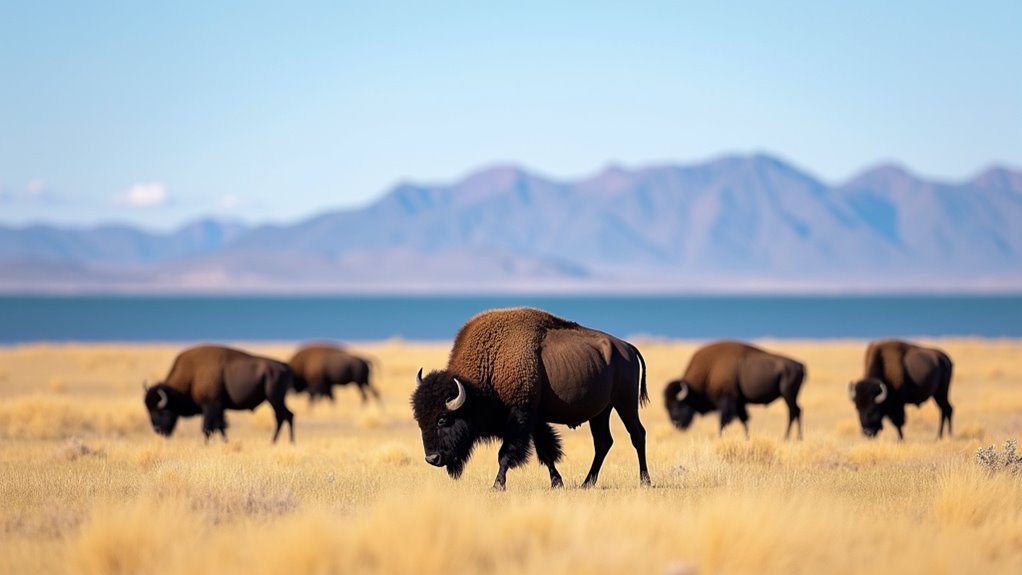bison roaming antelope island