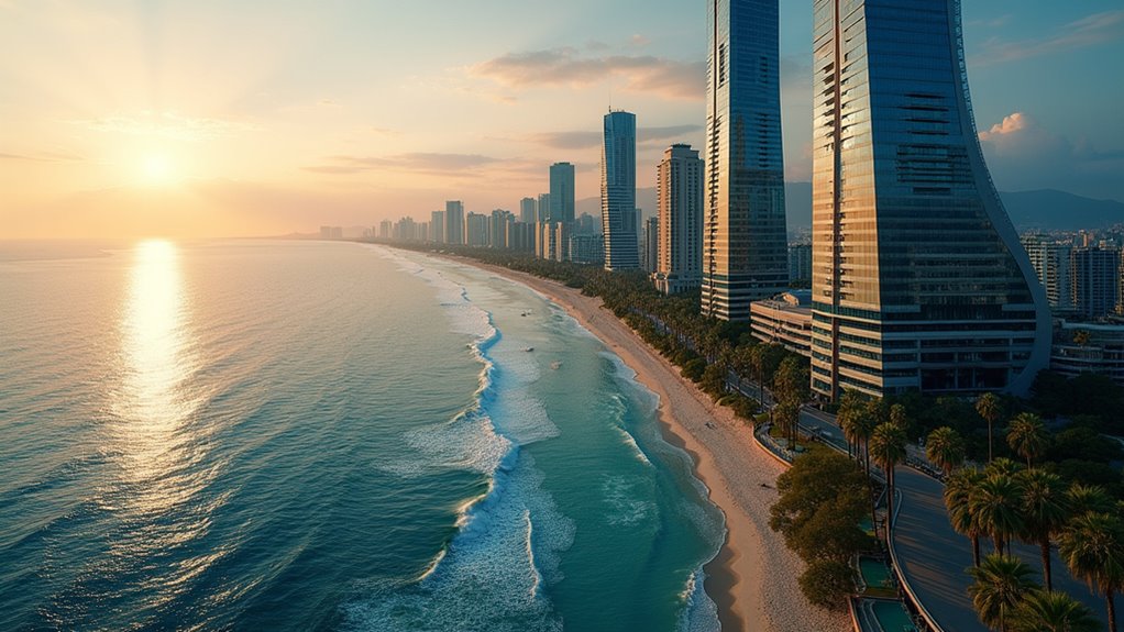 black sea beaches and modern promenade
