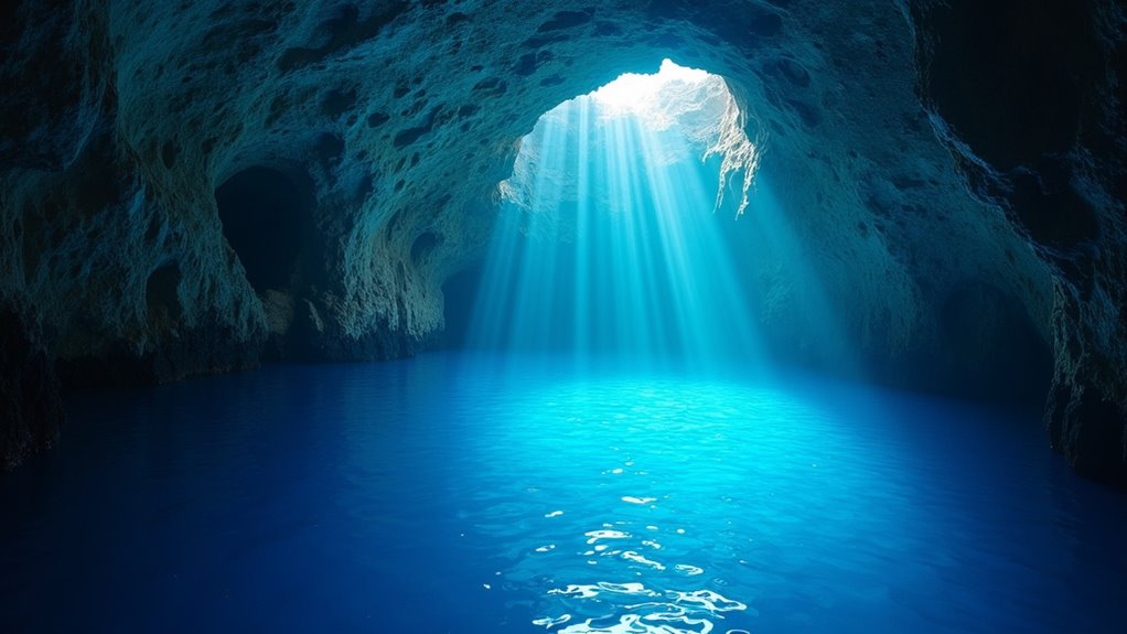 blue grotto s luminous underwater cave