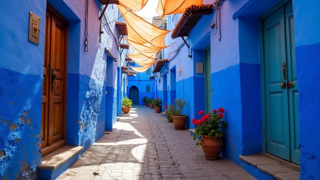 blue labyrinth of vibrant streets