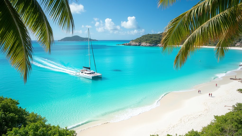 boat ride to pristine island