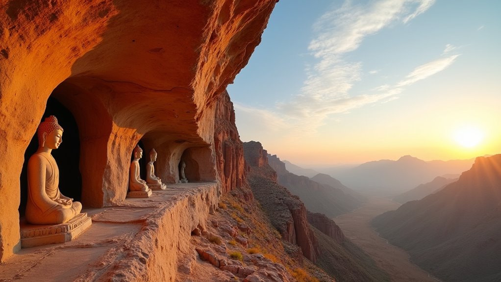 buddhist art mountain caves