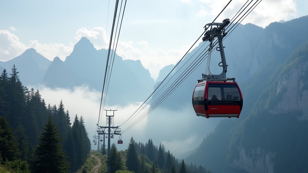 cable car to mountain peaks