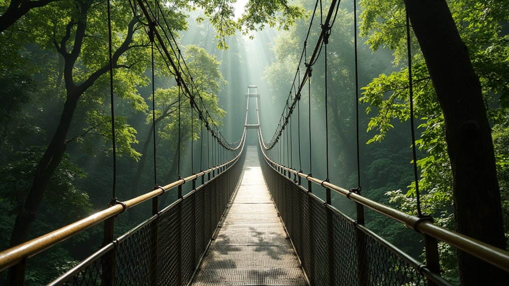canopy walk over rainforest