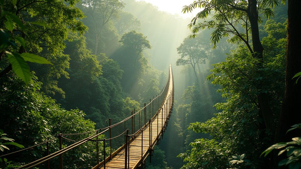 canopy walk rainforest wildlife