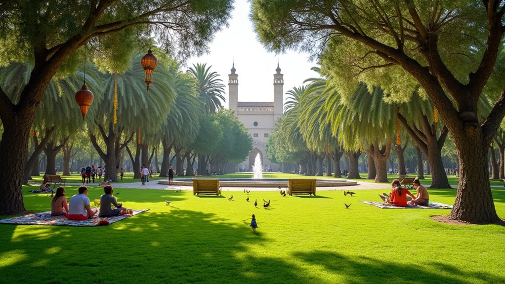 casablanca park with fountains