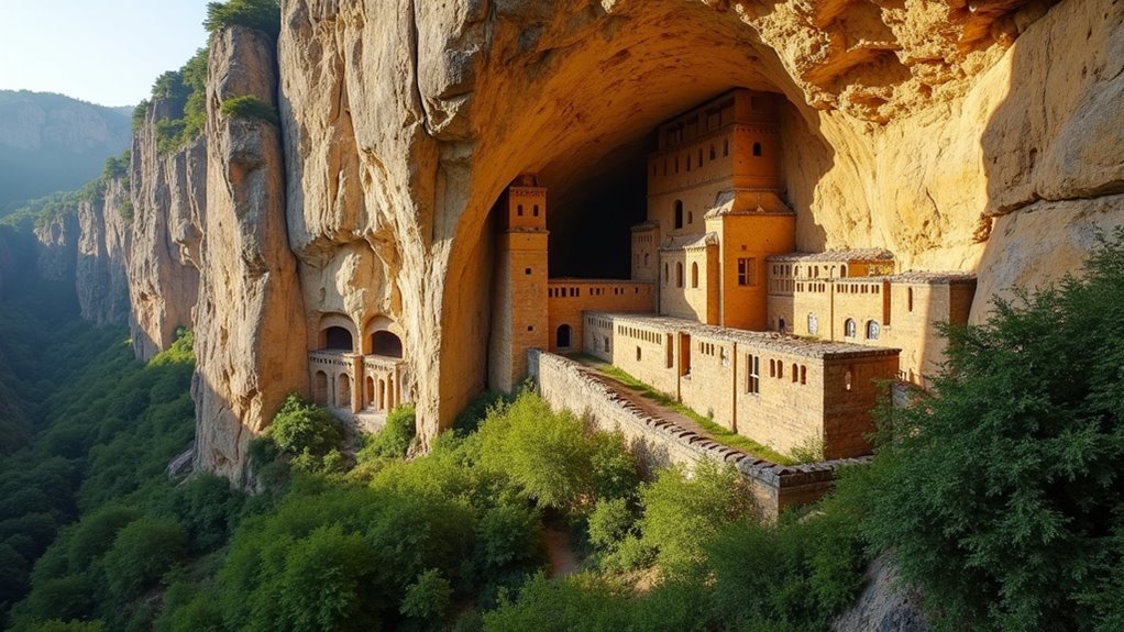 cliff carved medieval monastery