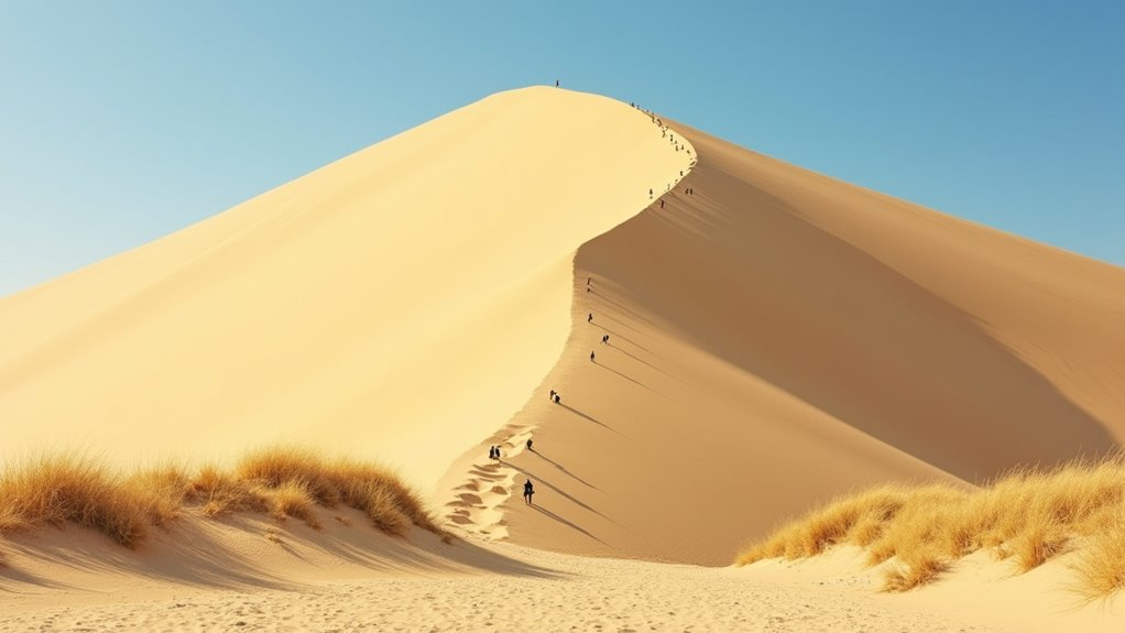 climb sand dunes view