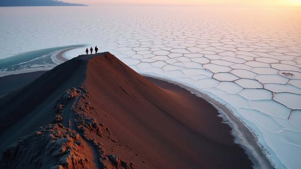 climb volcano for salt flats