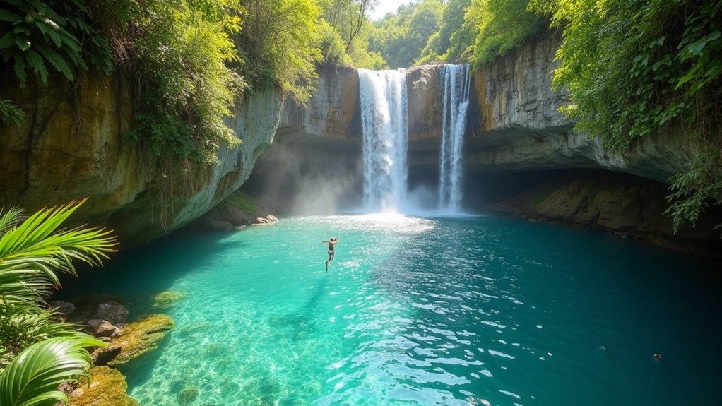 climb waterfalls swim turquoise pools