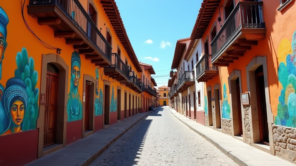 colonial streets and vibrant murals