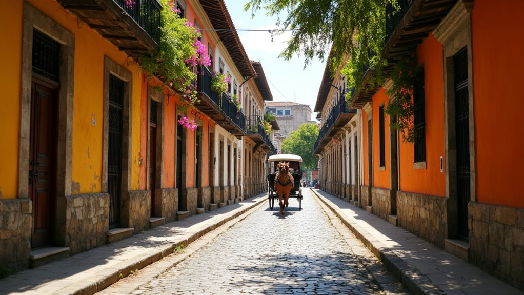 colonial streets colorful architecture