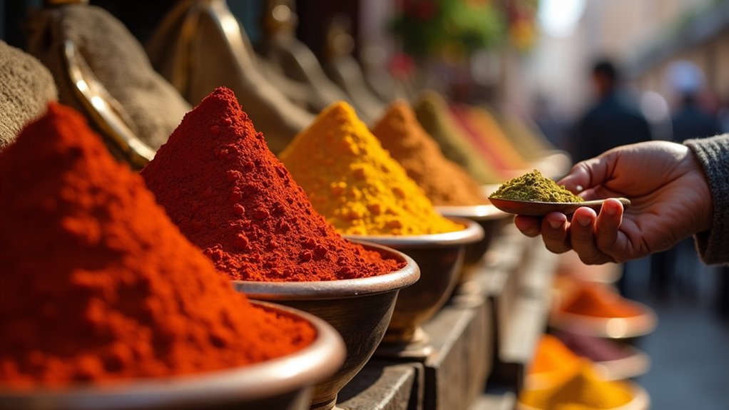 colorful aromatic spice shopping