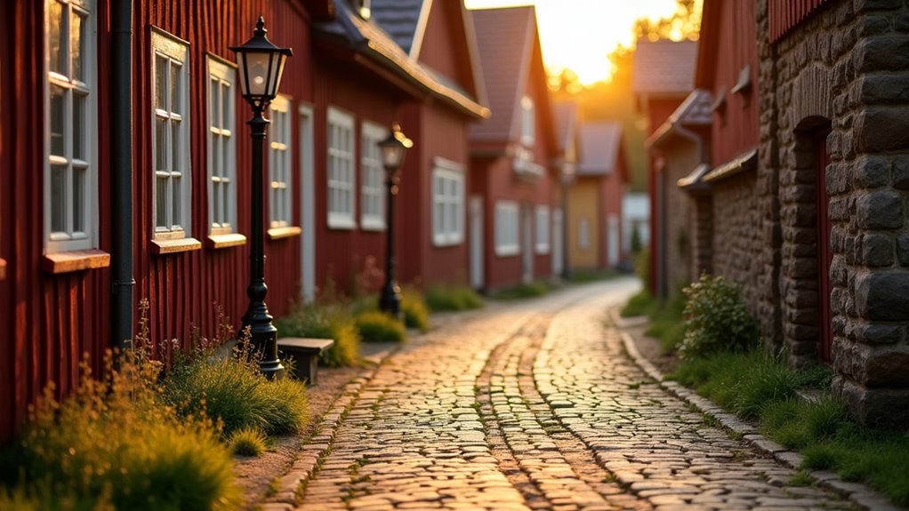colorful cobblestone historic streets