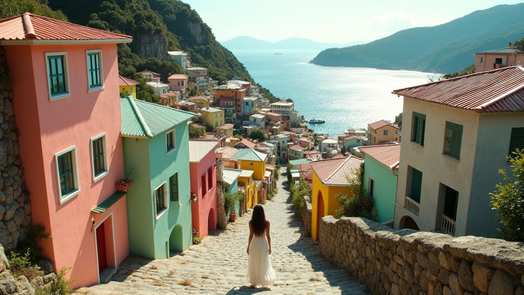 colorful hillside street art