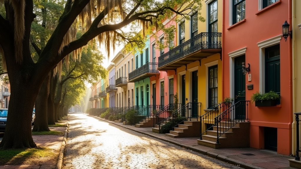 colorful historic waterfront houses