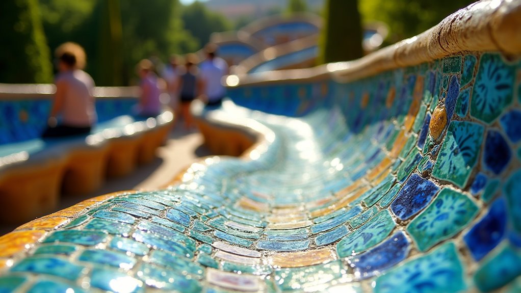 colorful mosaic hillside art