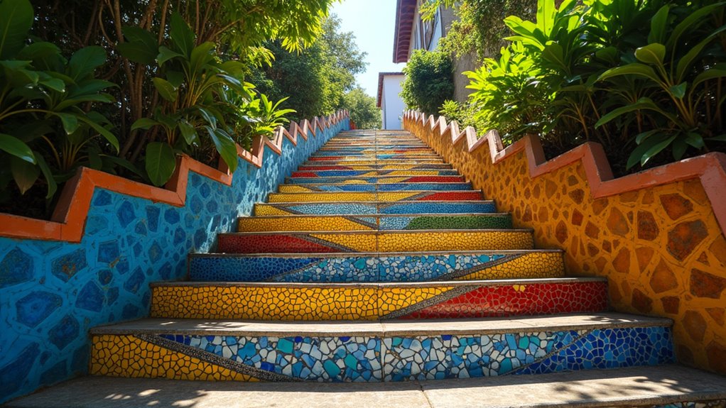 colorful mosaic staircase tour