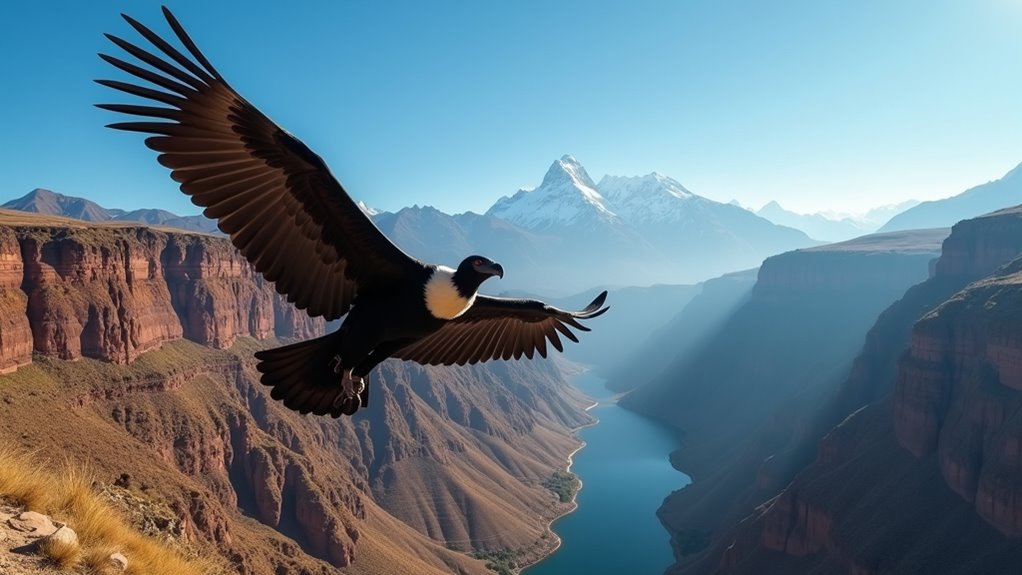 condors soar over canyon