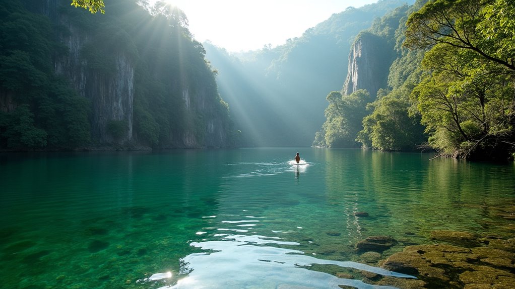 crater lakes swimming paradise