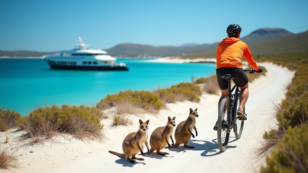 cycle beaches quokkas ferry