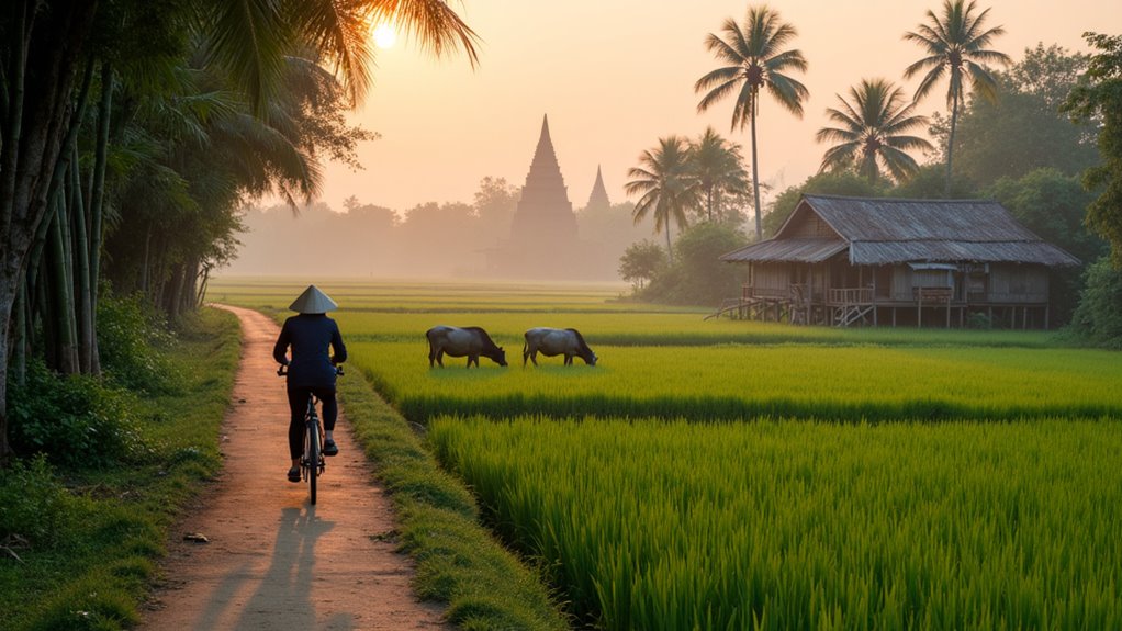 cycling through rural temples