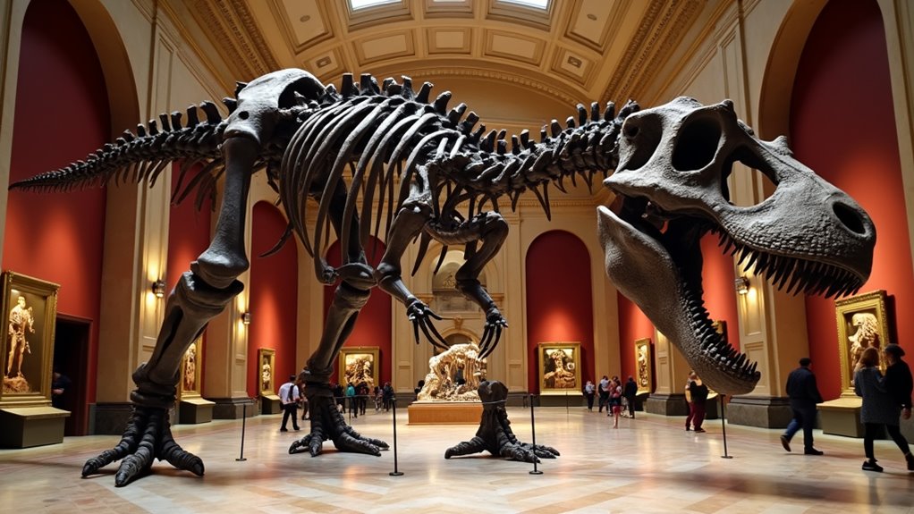 dinosaur scenes and specimens