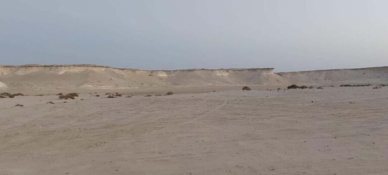 Doha; Richard Serra Installation, Mushroom rock and Zekreet - Zekreet Fort and Limestone Formations