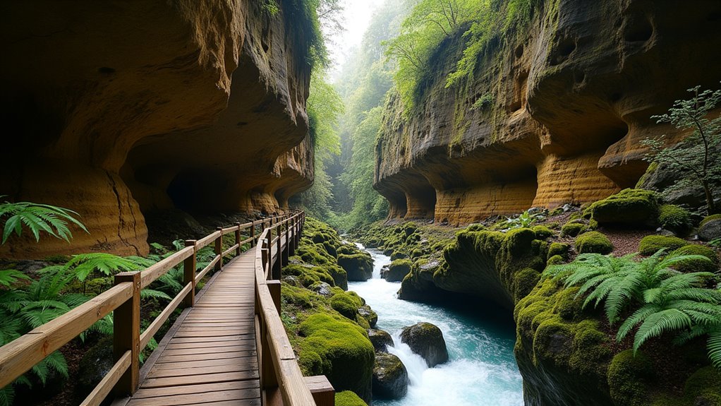 dramatic chasm waterfalls walk