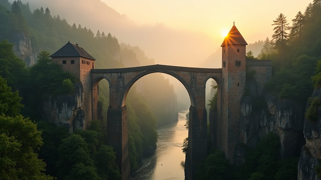 dramatic sandstone bridge hike