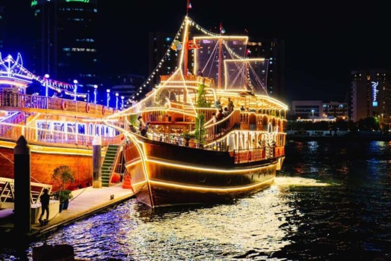 Dubai: Al Seef Largest Dhow Dinner Cruise with Live Show - The Itinerary Breakdown
