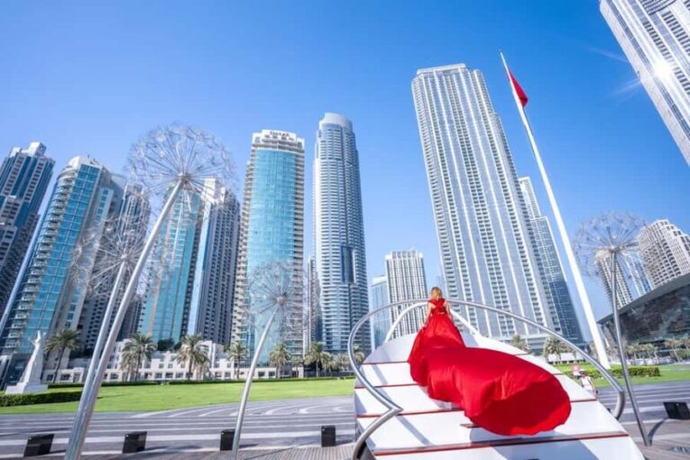 Dubai Flying Dress Photoshooting With Red Dress - The Locations: A Closer Look